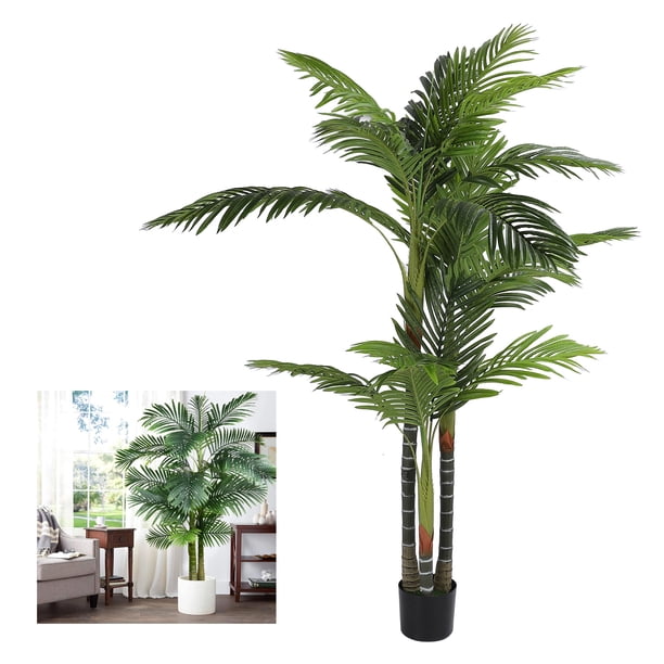 Planta De Piso Tropical Falsa, Colocación Flexible De Palmera Artificial De Fibra De Poliéster De 6 Pies Para El Hogar