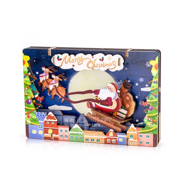 Regalo promocional 100% artesanías de papel reciclado decoración gráfica de ciervos productos de Navidad Feliz Navidad decorativa