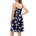 thumbnail image 3 of Aiyino Women's V Neck Floral Spaghetti Strap Summer Casual Swing Dress with Pocket, 3 of 6