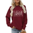 thumbnail image 2 of Fall Sweatshirts for Women 2025 Long Sleeve Crewneck Loose Fit Letter Graphic Sweatshirt Pullover Tops, 2 of 5