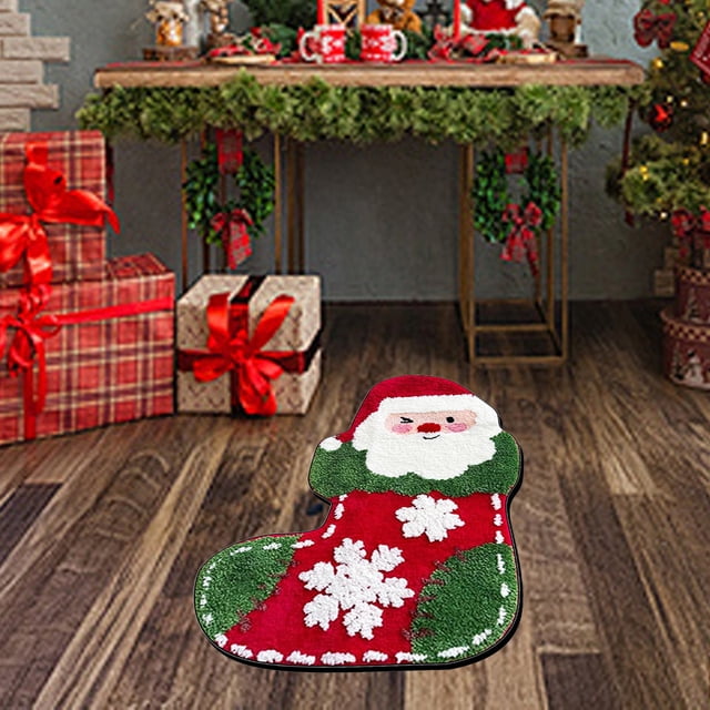 Alfombra de Imitación Navideña Papá Noel Fiudx Decoración del Hogar Manta de Noche