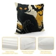 thumbnail image 4 of SHANXI  Happy Halloween Boo Black Cat Trick or Treat Throw Pillow Covers,  Spooky Pumpkin Bat Cushion Case for Sofa Couch  12x12in, 4 of 5