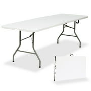 GIVIMO 8ft Long Folding Party Table for Office, Beach, Picnic, Garden, Home, Dining, Wedding Indoor Outdoor-White