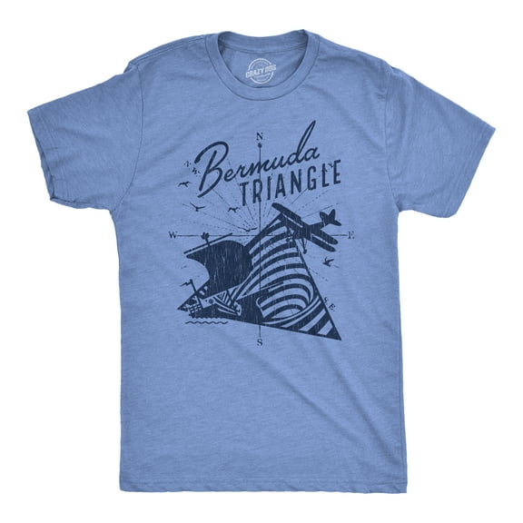 Mens Bermuda Triangle T Shirt Funny Vintage Retro Graphic Novelty Tee for Men Graphic Tees