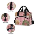 thumbnail image 3 of FORMRS Reusable Lunch Bag for Work School Leakproof Insulated Cooler with Adjustable Shoulder Strap, Pink Christmas House, 3 of 6