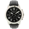 thumbnail image 1 of Fossil Men's Grant FS4812IE Chronograph Silver/Black Leather Watch, 1 of 3