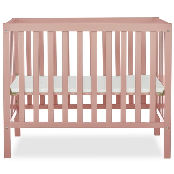 Dream On Me Edgewood 4 in 1 Convertible Mini Crib in Pink