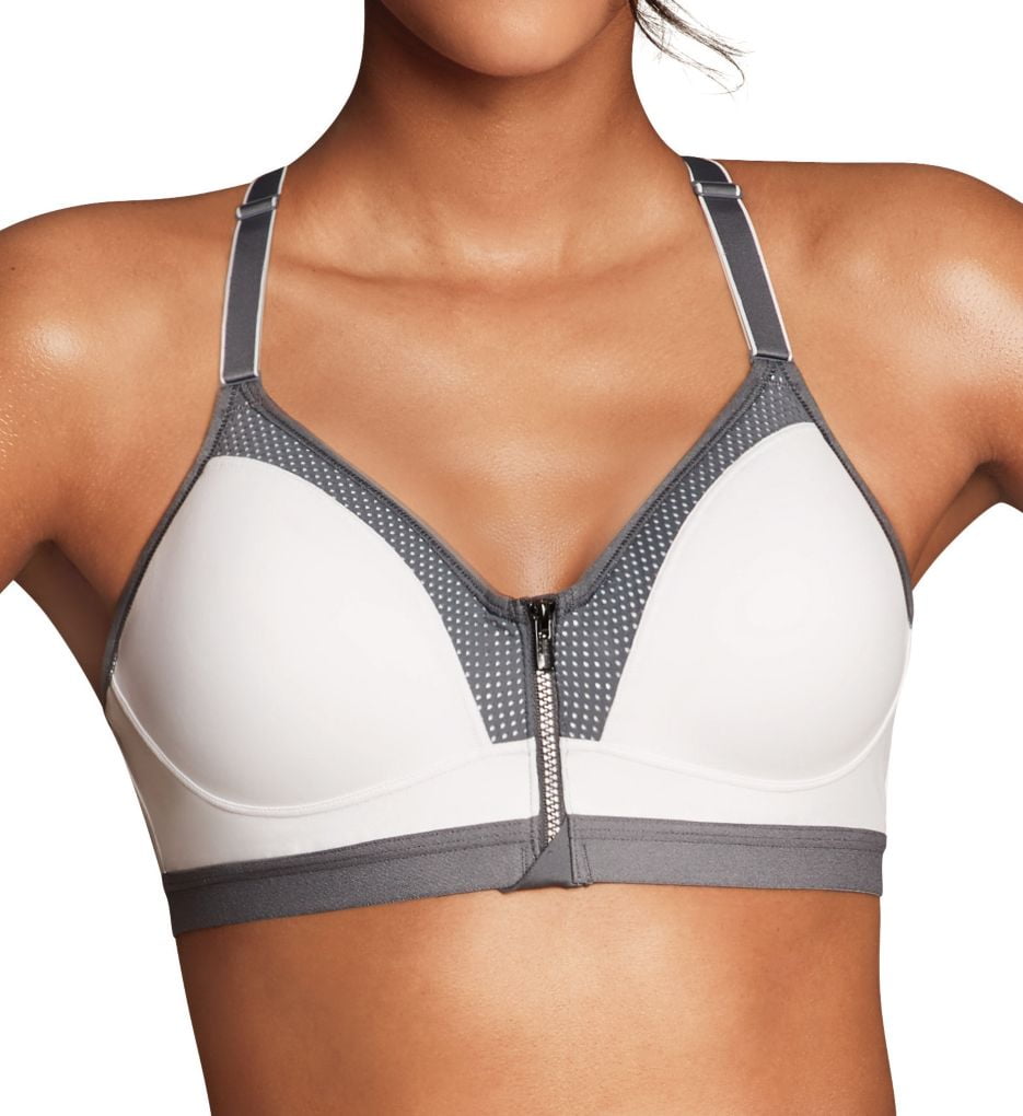maidenform sports bra zip front