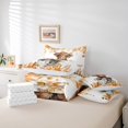 thumbnail image 6 of Manfei Cute Highland Cow Bedding Comforter Set 7-Piece, Orange Flower Floral Full Bedding Set, Farm Animal Fitted Sheet Flat Sheet, Lightweight Room Decor, 6 of 8
