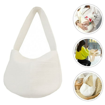 LULULION Portable White Pet Carrier Bag for Small Dogs with Adjustable Shoulder Strap