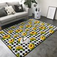 thumbnail image 3 of Area Rugs For Living Room Decor - Sunflowers checkered plaid Soft Anti Slip Throw Washable Rugs 5x7 For Bedroom, Indoor Carpet For Bedroom Living Room 80x58In, 3 of 7
