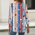 thumbnail image 5 of 4th of July Womens Shirts 3/4 Sleeve Tshirts Casual Red White and Blue Print Tops USA 250th Anniversary Celebration Party Pullover Independence Day Patriotic Crew Neck Blouses Navy M, 5 of 5