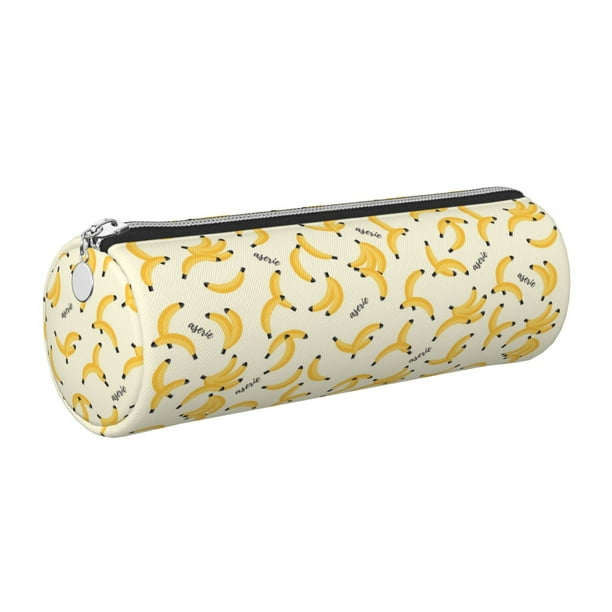 Disketp Banana Estuche Organizador de Lápices de Cuero, Estuche de Oficina con Cremallera para Bolígrafo y Lápiz