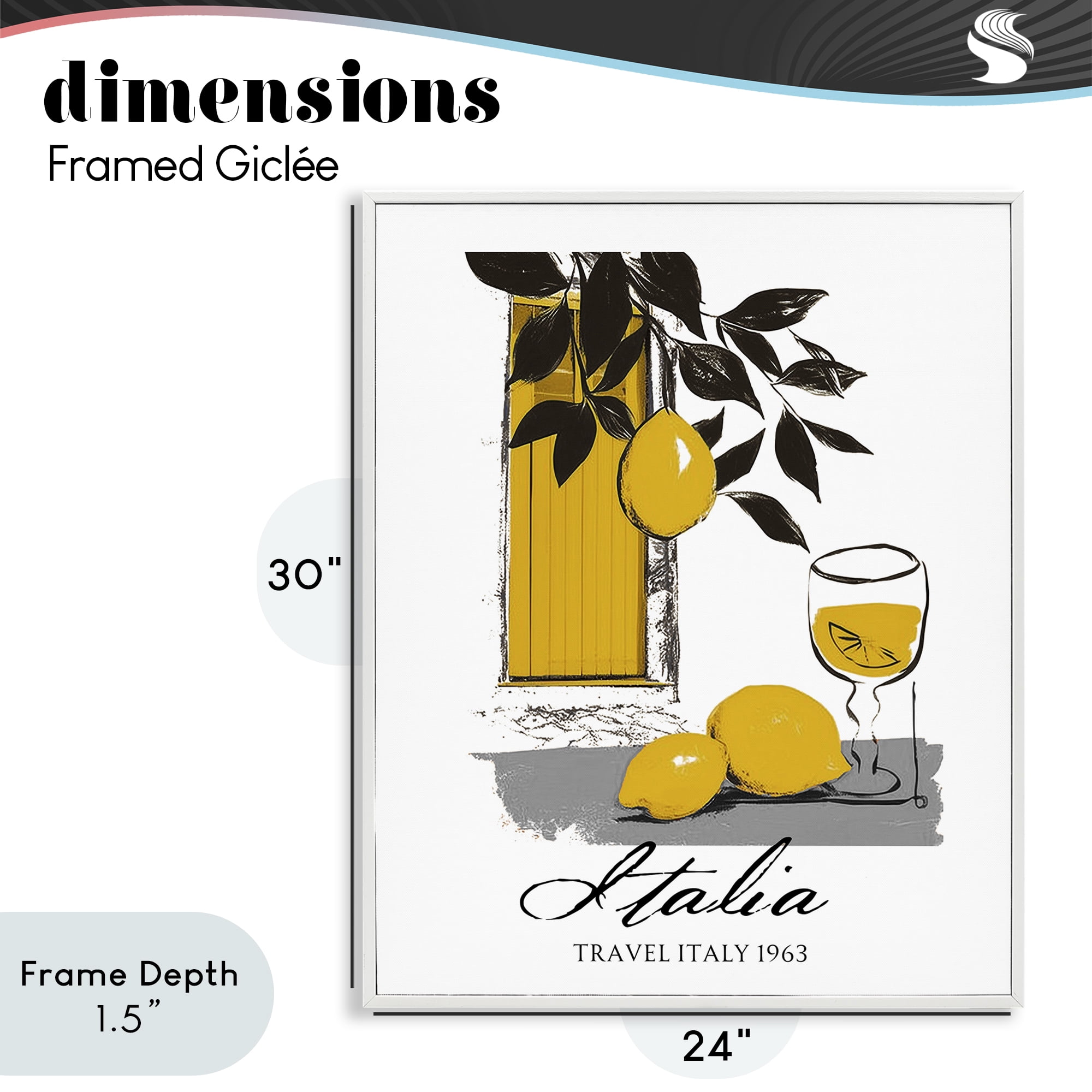 Stupell Industries Travel Italia Lemons White Framed Giclee Art, design by Annabelle Hall