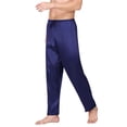 thumbnail image 4 of Deago 3 Pack Men's Satin Silky Pajama Pant Long Pj Bottoms Soft Lounge Sleep Pants with Drawstring (Multicolor, L), 4 of 8