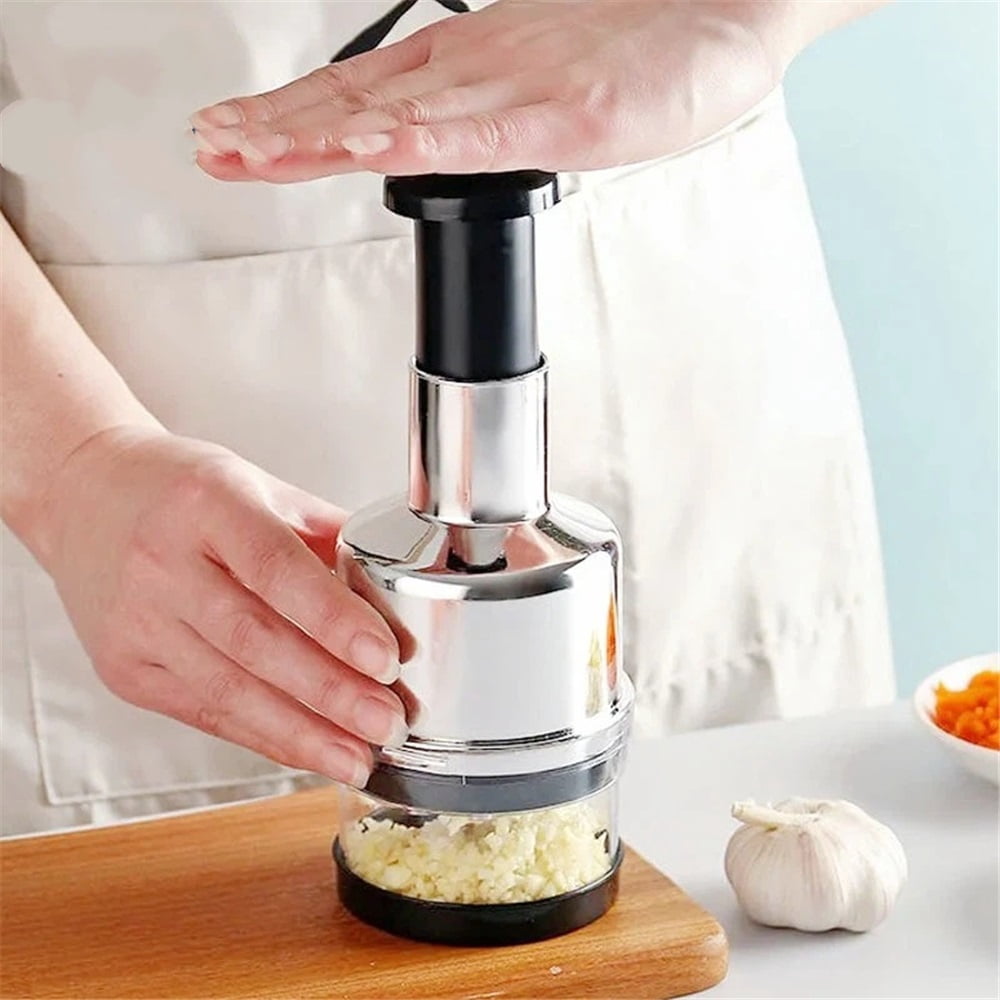 Manual Food Chopper, Stainless Steel Manual Onion Chopper Hand Chopper for Vegetables, Vegetable Cutter Onion Garlic Nut Choppers for Onion Garlic Vegetables Fruit Nut
