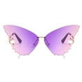 thumbnail image 2 of Butterfly Rimless Sunglasses, Women Luxury Designer Oversized Sunglasses, 400 Gradient, 2 of 7