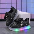thumbnail image 4 of Staki Light up Shoes Toddler Kids LED Sneakers for Girls Hook&Loop Low Light Up Shoes LED Girls(Black,5.5 Big Kid), 4 of 8