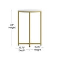 thumbnail image 6 of Emma + Oliver White Laminate Living Room Coffee Table with Crisscross Brushed Gold Metal Frame, 6 of 10