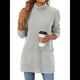 thumbnail image 3 of Camisas de Larga para Mujer, Blusas Túnica Casuales de Cuello Alto Gris XL, 3 of 10