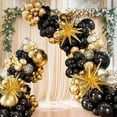 thumbnail image 5 of Black and Gold Balloon Garland Kit – Birthday Party Decorations for Women & Men, Includes Confetti, Star Foil Balloons, and Arch Strip – Perfect for Milestone Celebrations & Events, 5 of 5