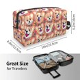 thumbnail image 3 of Uemuo Corgi Head with Floal Pattern Portable Toiletry Bags with Handle, Waterproof travel Make up Bags for Women, Large Capacity Travel Cosmetic Bags, 3 of 9