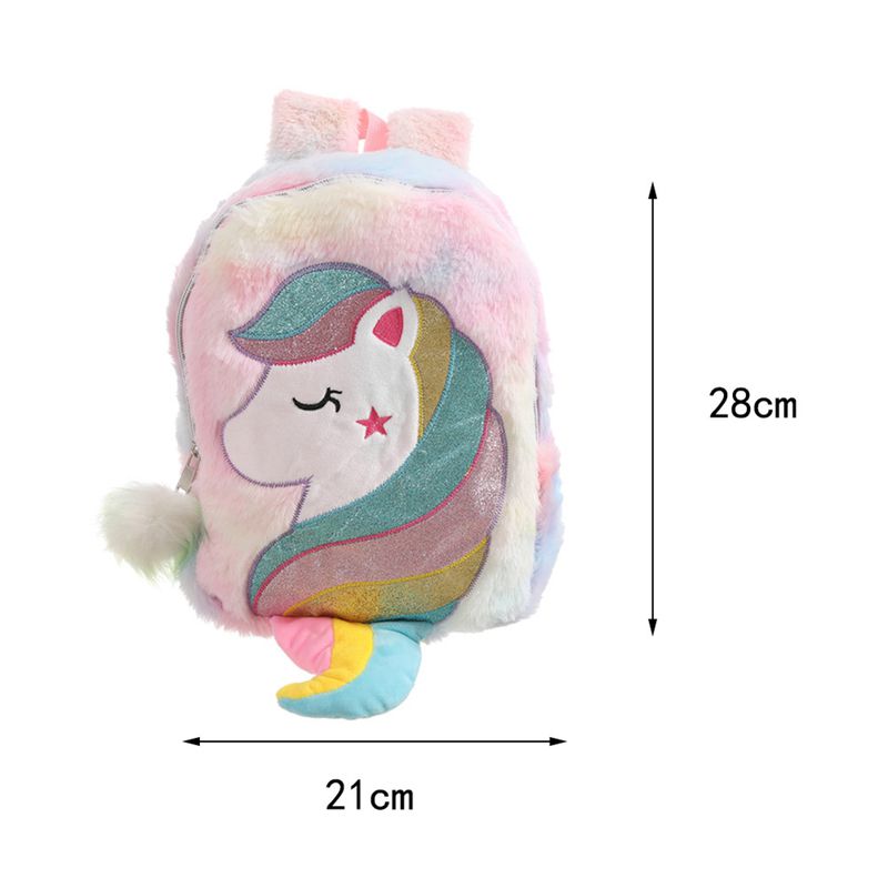 SHIYAO Plush Unicorn Backpack, Cute Mini Unicorn Backpack for Girls, Gift Toy Bags, School Bags for Nursery, Colorful(Pink 2) - image 3 of 3