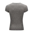 thumbnail image 5 of Mens Short Sleeve T-Shirts V Neck Stretchy Slim-Fit Athletic Workout Tees Tops Casual Solid Color Pullover Breathable Gym Fitness Tshirts, 5 of 8