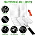 thumbnail image 3 of Qweryboo Portable Grill Basket, BBQ Grilling Basket for Outdoor Grill with Removable Handle, Stainless Steel Camping Cooking Grill Accessories for Chicken Fish Vegetable, Dad Gifts, 3 of 7