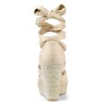 thumbnail image 4 of BLISSFUL STEP Sandales Compensées à Plateforme Espadrilles à Lacets Unies pour Femmes, 4 of 7
