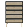 thumbnail image 4 of Modway Chaucer 5-Drawer Particleboard and Rattan Chest in Black, 4 of 5