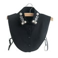 thumbnail image 1 of Guardurnaity Camisa de solapa desmontable para adultos y mujeres, cuello falso, blusa falsa de Color sólido, ropa para el cuello Prendas para la parte del cuerpo Negro Guardurnaity AP1521-02B, 1 of 6