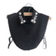 thumbnail image 1 of Camisa de media solapa desmontable Gasa Cuello falso elegante Blusa elegante Cuello falso para mujer, Negro Noticed AP1521-02B, 1 of 7