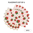 thumbnail image 2 of Placemats Set Of 4 / 6, Cute Strawberry Placemats For Dining Table Indoor/Outdoors Heat Resistant Washable Placemats 18" X 12", 2 of 8