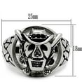 thumbnail image 2 of High polished (no plating) Stainless Steel Ring with Top Grade Crystal in Jet for Women Biker Theme Jet Stone Color Style TK502 Size 10, 2 of 2