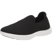 CLARKS ADELLA STEP,BLACK KNIT,8W
