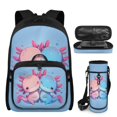 thumbnail image 2 of Bulopur Pink Cute Axolotl Print Kids School Backpack Set 4 Pcs Breathable Lightweight Kids School Bag with Pencil Case and Water Bottle Cover for Elementary Students, 2 of 8