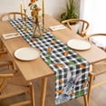 thumbnail image 3 of Grey Bunny Easter Table Runner - 120 Inch Long, Kitchen Dining Table Runner Dresser Scarves, Rabbits Spring Botanical Black White Plaid Farmhouse Decor for Coffee Tables Wedding Party Banquet, 3 of 8