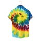 thumbnail image 5 of Ceisia Tie Dye Print Short Sleeve Button-Down Shirts for Men Slim Fit Casual Summer Beach Tops Sky Blue L Gifts, 5 of 6