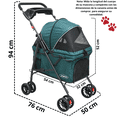 thumbnail image 4 of Carriola para Mascotas Cochecito para Perros y Gatos Pequeños - Medianos Ligera y Plegable con Freno Bandeja Portavasos - Verde, 4 of 6