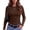 Brown, variant on Zeagoo Women Basic Tee Long Sleeve Tops Crewneck Ribbed Knit Fitted Tshirts Dressy Casual Fall Clothes