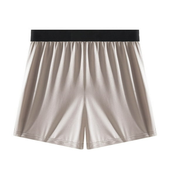 IWRICH Men' Ice Silk Solid Color Boxer Briefs Short Breathable Underwear Plus Size Loose Underpants Grey XL