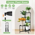 thumbnail image 5 of SERBASIC 5 Tier Metal Plant Stand for Indoor Outdoor, Heavy Duty Flower Stands for Multiple Plants, Foldable Corner Tall Plant Shelf for Patio Garden Living Room Balcony, Black, 5 of 14