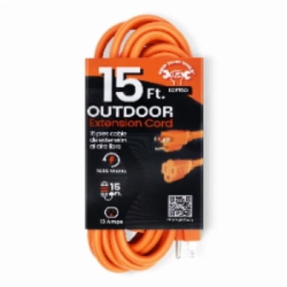 Grip Tight Tools® 15 FT Outdoor Extension Cord, 16-3 SJT, Orange