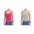 thumbnail image 1 of (Lot de 2) Rinsvye Débardeur à Encolure Carrée pour Femmes Tops Extra Longs pour Superposition Tops Sans Manches Double Doublure Tops Spaghetti pour Femmes Pack Collection Tops Basiques, 1 of 4