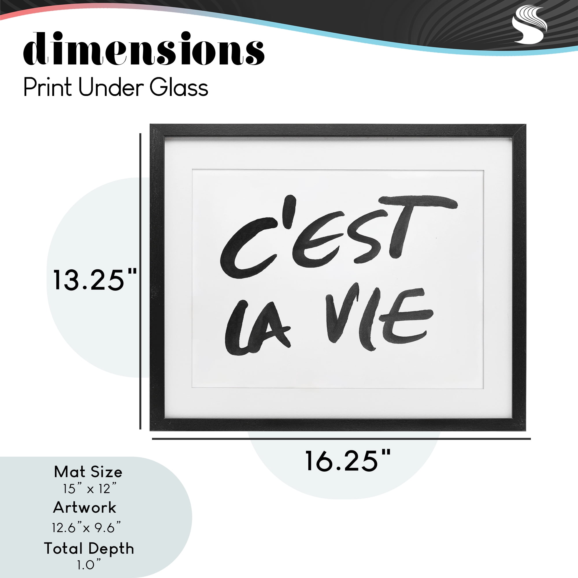 Stupell Industries C'est La Vie Minimal Text Black Framed Print Under Glass, design by SD Graphics Studio