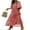 Red, variant on Women Casual Maxi Dress Bohemian Floral V Neck Puff Short Sleeve Beach Tiered Sundress Long Swing Dress