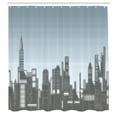 thumbnail image 3 of Ambesonne Digital Shower Curtain, City Skyline Futuristic, 69"Wx84"L, Pale Blue Black, 3 of 5