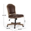 thumbnail image 4 of Oakes French Country Upholstered Swivel Office Chair, Dark Brown and Natural, 4 of 9