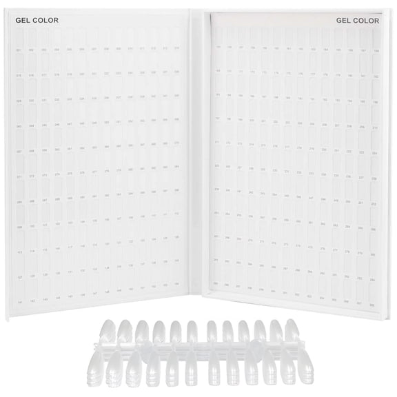 308-Color Gel Nail Polish Sample Display Book, Acrylic Nail Swatch Stand, Wooden Design, Professional Salon Tool, Home DIY Nail Art Holder